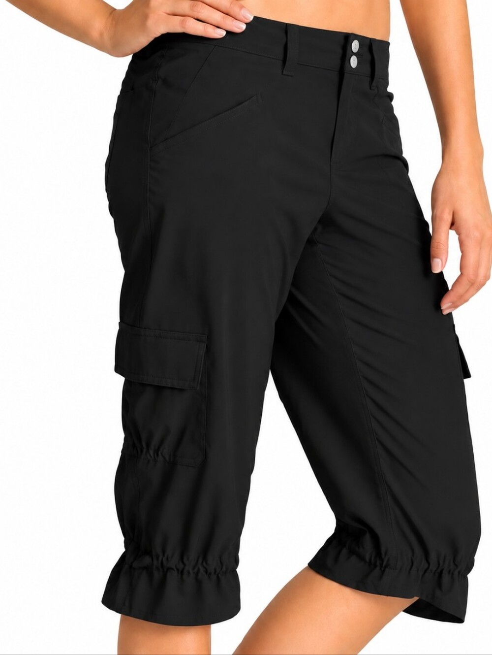 Athleta, Dipper Cargo Capri Pants, Black , Size 4